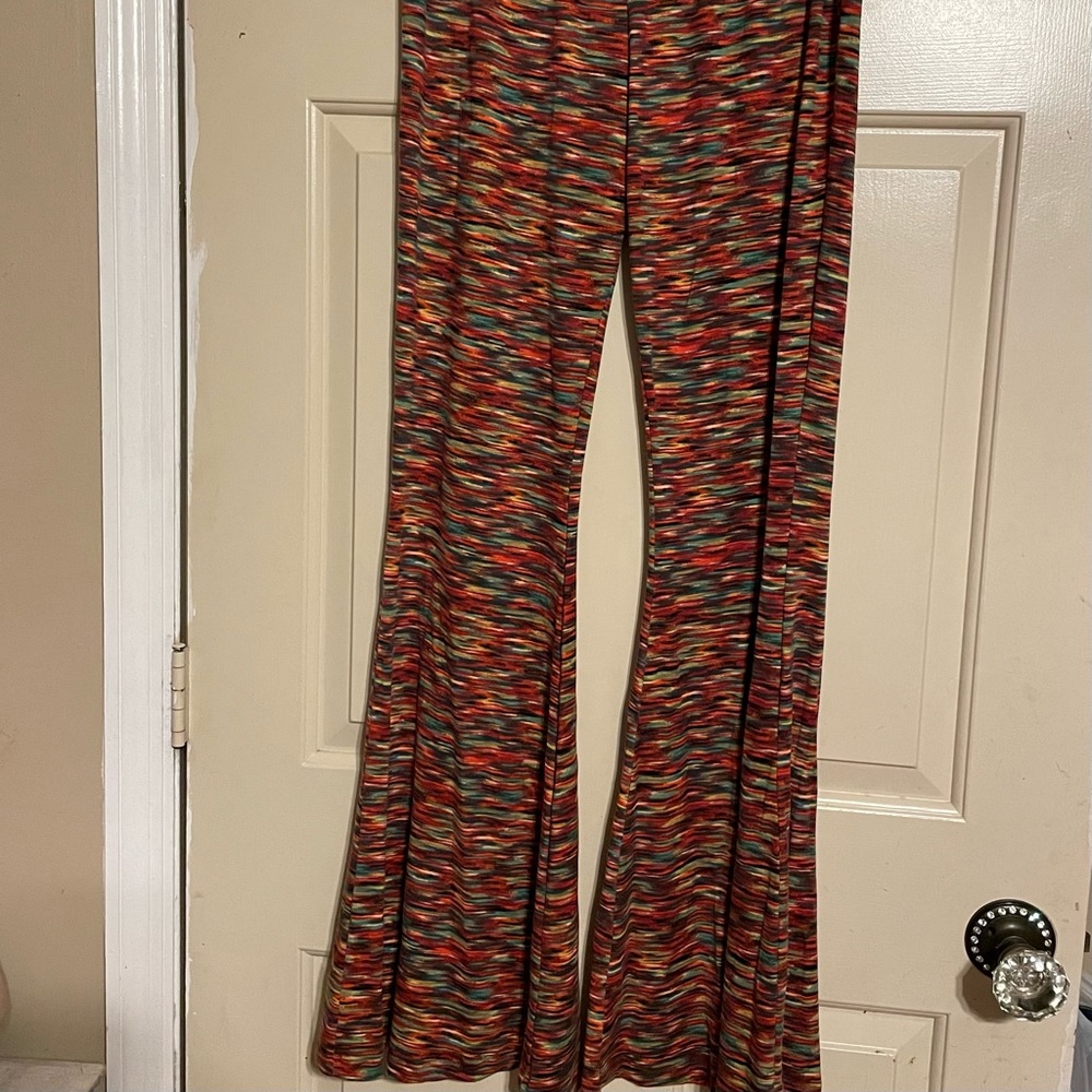 Colorful bell bottom leggings
